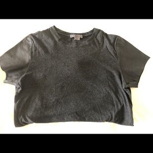 Vince T-Shirt with Leather Sleeves